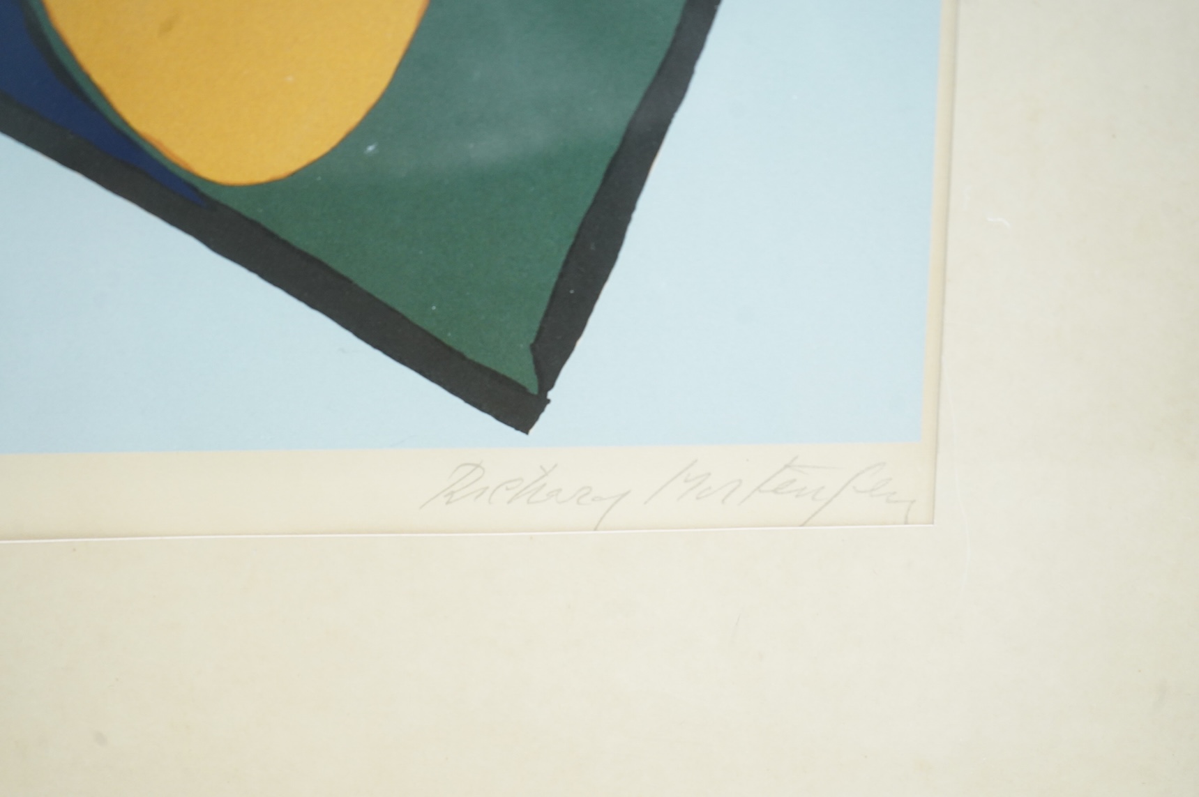 Richard Mortensen (Danish, 1910-1993), Abstract composition, signed in pencil, silkscreen print, 54 x 39cm